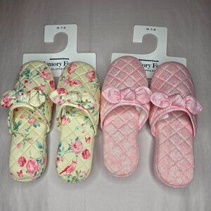 NWT Charter Club Memory Foam Slippers 2 Pack Bundle Size M